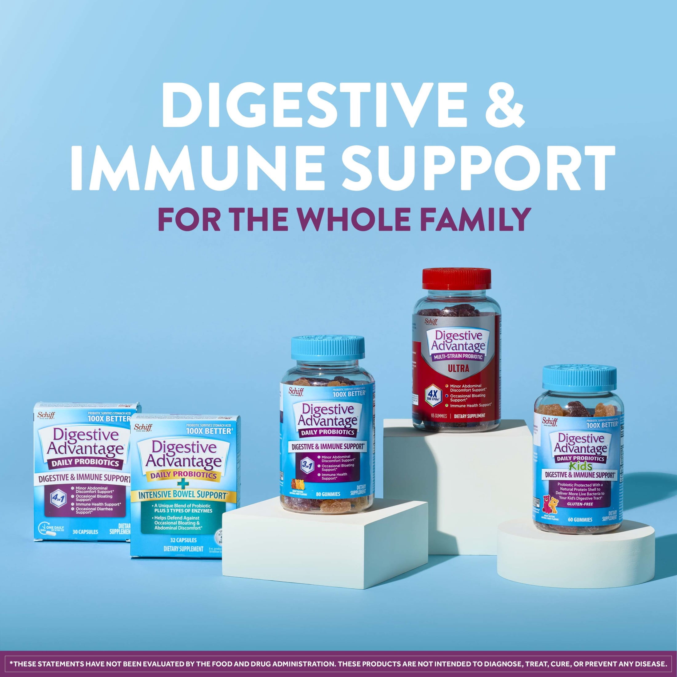 (2 pack) Digestive Advantage Daily Probiotics with Apple Cider Vinegar For Women And Men, Apple Flavor, 60 Gummies