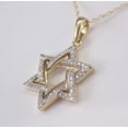 thumbnail image 3 of Sparkle Jewels White Cubic Zirconia Star of David Charm Pendant With Chain 14k Yellow Gold Over Silver, 3 of 4