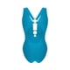thumbnail image 4 of Trajes de Baño de Corte Alto para las Mujeres Correa sin Espalda Color Sólido con Cojín de Pecho Verano Inalámbrico, 4 of 7