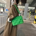 thumbnail image 6 of Quilted Puffer Tote Bags for Women Lightweight Quilted Padding Shoulder Bag Satchel Handbag Zip Puffer Bag Green, 6 of 6