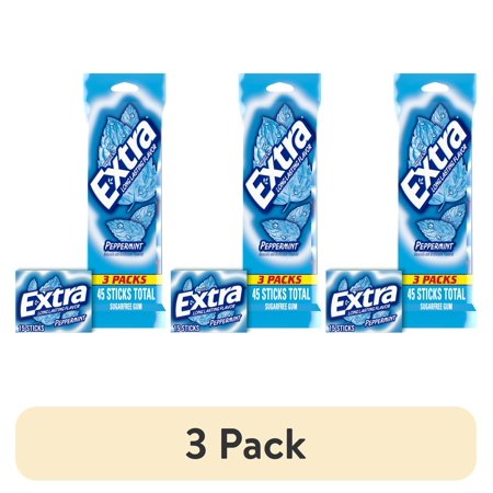 (3 pack) Extra Peppermint Sugar Free Gum Back To School Chewing Gum - 3 Pack