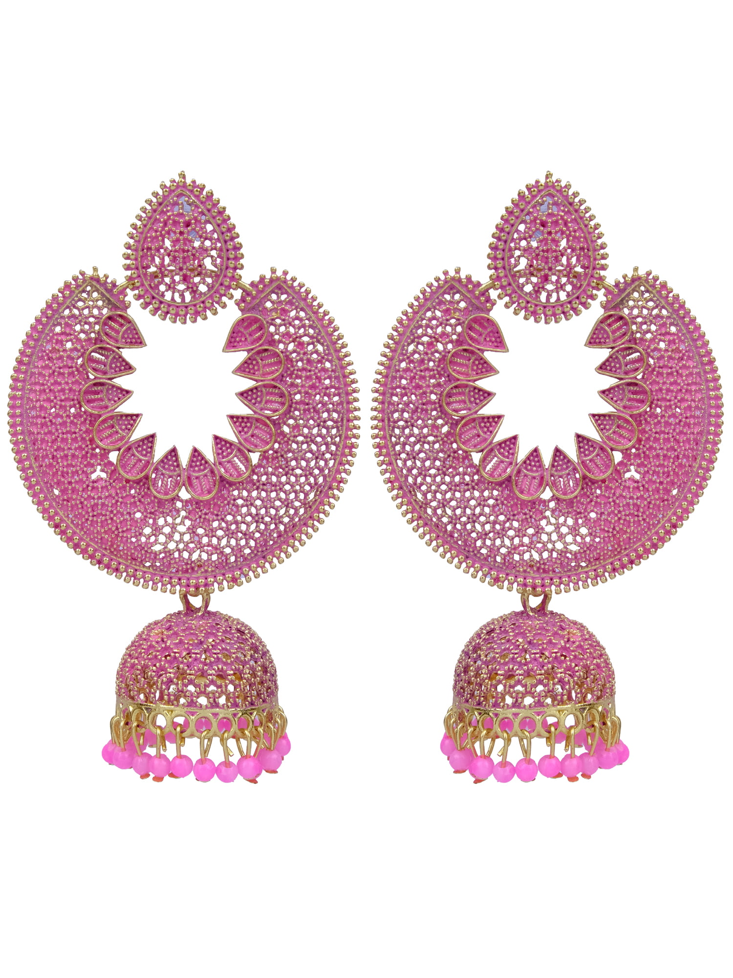 Indian Gold Plated Earrings Statement Earrings Bollywood Jewelry Designer Earrings
