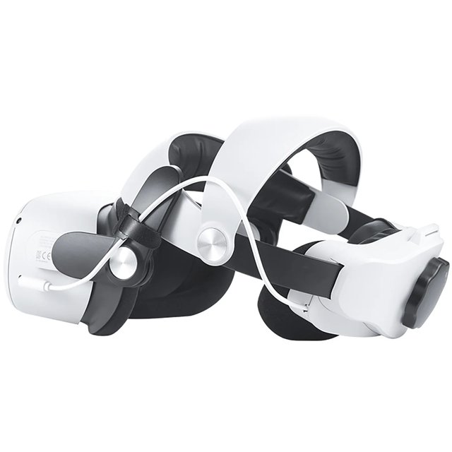 Accessoires de Sangle de Tête de Charge VR, Compatibles avec les Appareils Quest 2, avec Batterie, 5300 mAh Réglables pour Accessoires de Sangle Quest 2, Charge Rapide, Alimentation VR, Banque d'Alimentation