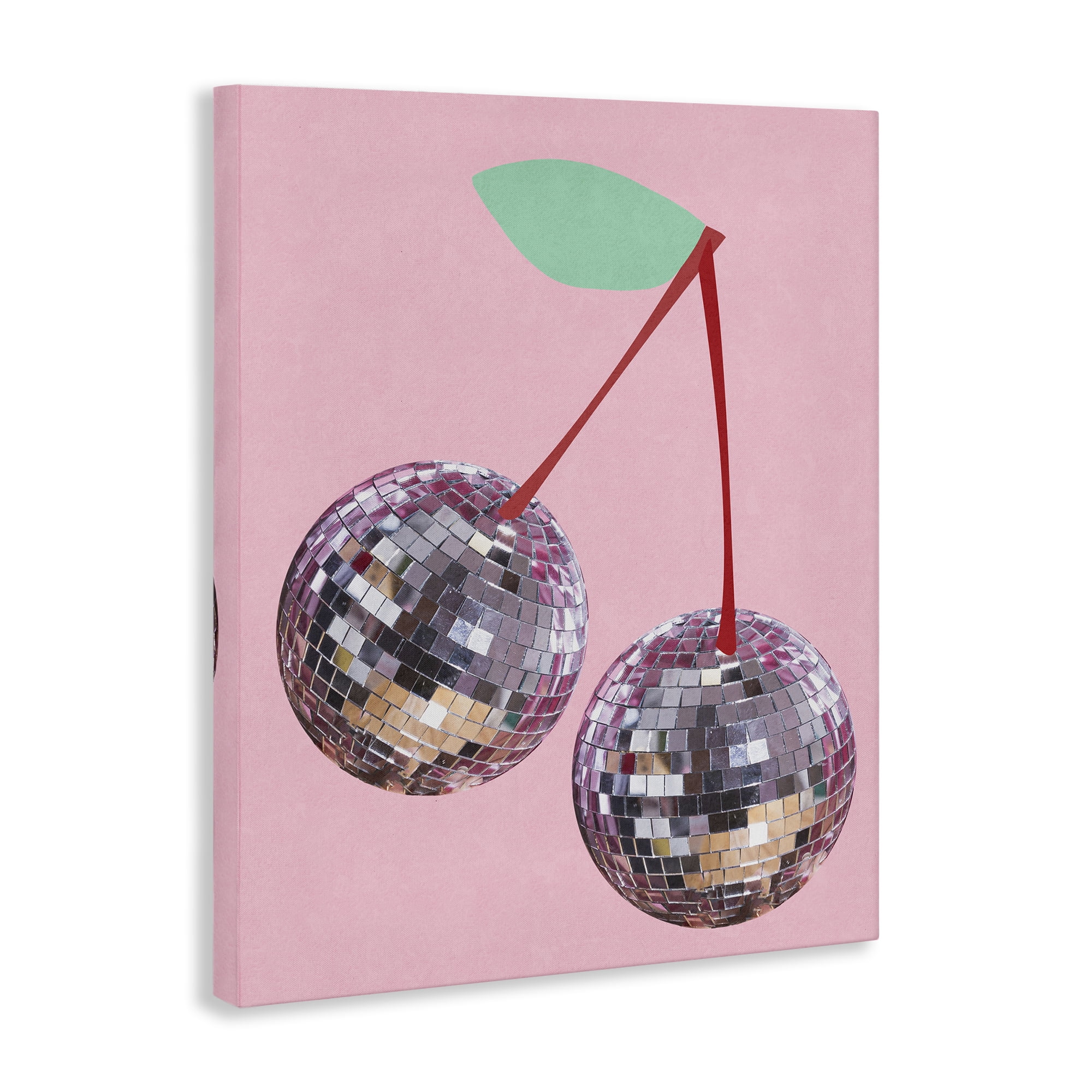 Stupell Industries Disco Ball Cherries Novelty & Humor Painting Wrapped Canvas Art Print Wall Art, 24 x 30