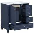 thumbnail image 4 of Rugerasy 30-inch Light Green Bathroom Vanity with Sink, Single Door, Shelf, and Three Drawers with Soft Closing Door, 4 of 9