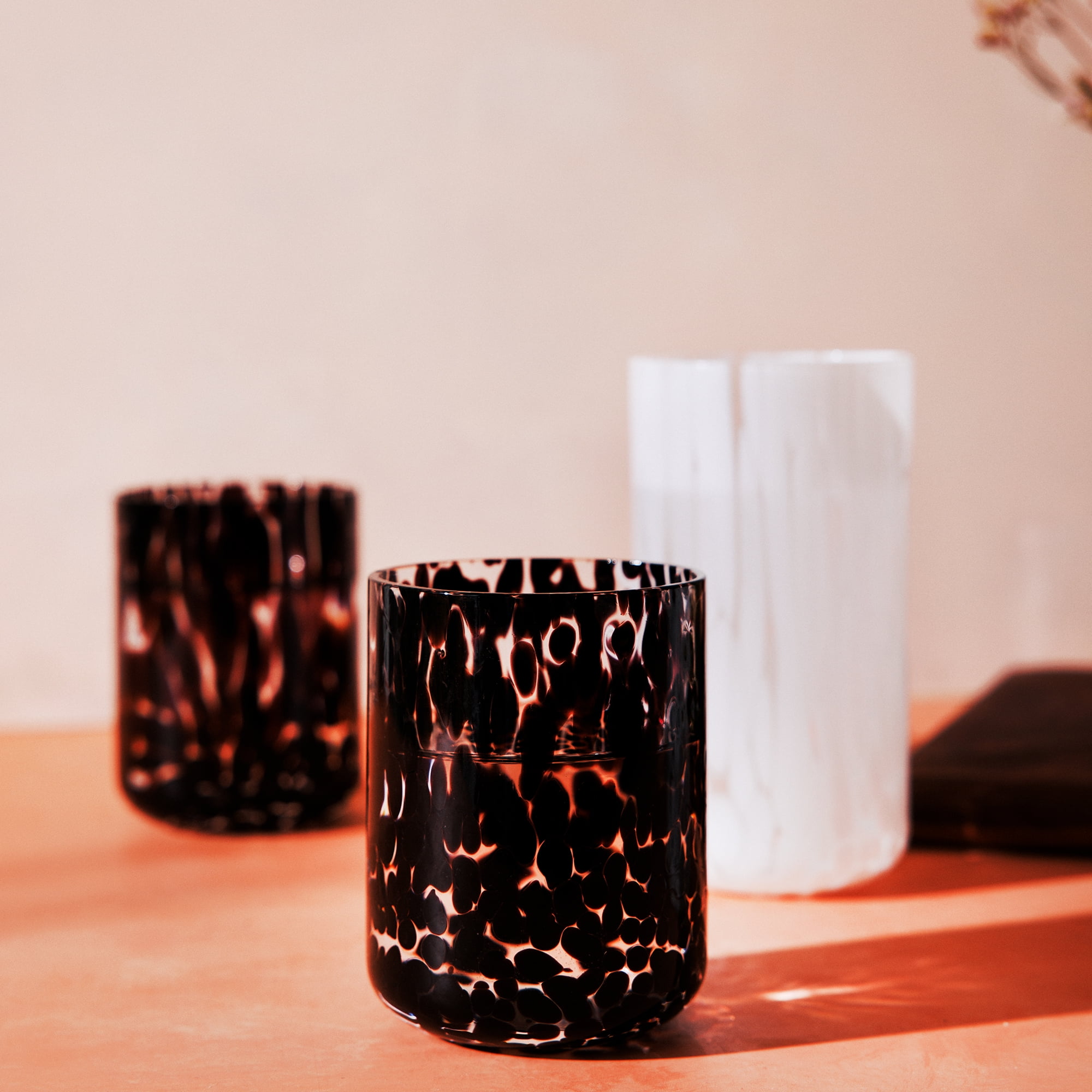 (4 pack) Thyme & Table 12 fl oz Black Tortoise Drinking Glass