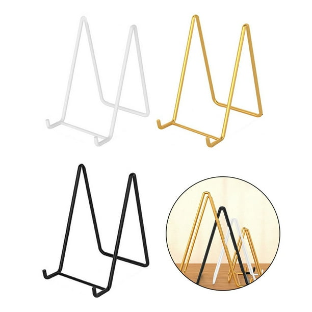 Lierteer Desktop Iron Display Stand Plate Holder Art Pictures Photo Frame Easel Brackets White trumpet