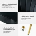 thumbnail image 3 of Velvet Futon Loveseat Sofa Upholstered 2 Seater Flower Shaped Golden Leg Home Living Room Bedroom Black, 3 of 9