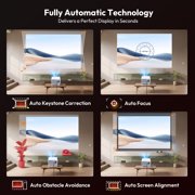 XGODY N6 Pro 1080P Netflix Licensed 700 ANSI Smart Projector with Wifi and Bluetooth,Aspect Ratio16:9 for Home Theater/Outdoor,1.3KG Light Gold,1Count