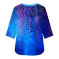 thumbnail image 5 of Tqcoqu Women's Casual Loose Tunic Tops Blouses,V Neck 3/4 Sleeve Floral Print Fit Tops,Blue-D Women's S-XL, 5 of 7