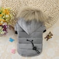 thumbnail image 5 of Aosijia Dog Winter Outfits Warm Pet Dog Coat with Hooded Puppy Jacket Clothing Small Dog Clothes Gray XS, 5 of 14