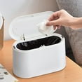 thumbnail image 1 of Mini cubo de basura con tapa - Cubo de basura pequeño extraíble, cubo de basura de plástico pequeño, cubo de basura desplegable para encimera, cubo de basura para baño, 1 of 5