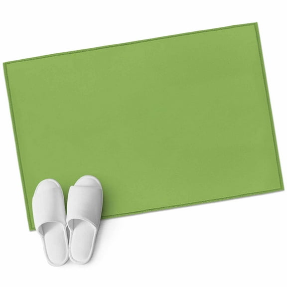 Green Bathroom Mat 2x3 FT, Non Slip Small Kitchen Mat, Solid Color Simple Abstract Fashion Light Color Washable Soft Backed Front Door Throw Rug Non-Shedding Indoor Outdoor Doormat for Entryway Sink