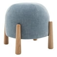thumbnail image 5 of Modern Upholstered Ottoman with Wooden Legs, Round Footrest Stool for Living Room, Bedroom, Entryway, 5 of 9