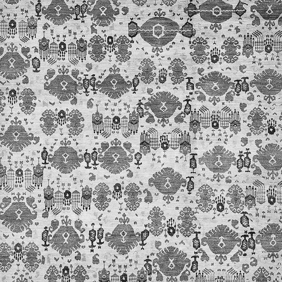 Ahgly Company Indoor Square Abstract Gray Modern Area Rugs, 4' Square