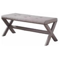 thumbnail image 1 of Best Master Fabric Upholstered Rectangle Accent Bench in Neutral Gray/Nail Heads, 1 of 3