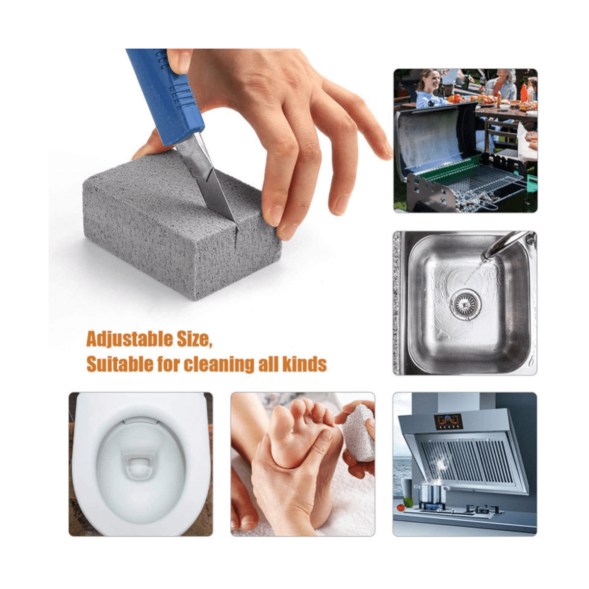 12PCS BBQ Grill Cleaning Brush Brick Block Barbecue Cleaning Stone Pumice Brick for Barbecue Rack Cleaner BBQ Tools