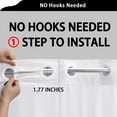 thumbnail image 5 of White Linen Shower Curtain No Hook with Snap-in Fabric Liner Hotel Shower Curtain with See Through Top Window Hookless 72" W x 75" L, 5 of 5