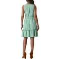 thumbnail image 3 of INSPIRE CHIC Women's Ruffled Hem Waist Strap V Neck Sleeveless Bohemia Midi Dress, 3 of 6