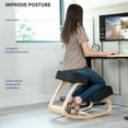 thumbnail image 2 of VIVO Ergonomic Wooden Rocking Kneeling Chair, Rocker Stool for Home & Office, 2 of 5