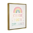 thumbnail image 5 of Stupell Industries Chase Your Dreams Starry Rainbow Watercolor Detail Graphic Art Metallic Gold Floating Framed Canvas Print Wall Art, Design by Victoria Barnes, 5 of 5