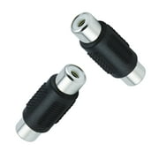 onn. 2 Pack Audio/Video Extension Connecters, Black, 100008610