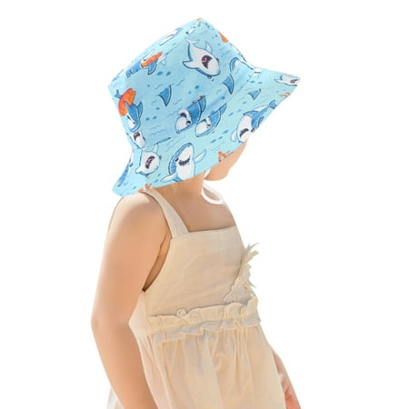 

crtigd Air Hat Boys Spring Beach Cartoon Summer Adjustable Bucket Sun Hat Chin Cute Sun Strap Hats Kids Cap Outdoor Kids Hats & Caps