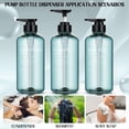 thumbnail image 7 of Abaima 3 Pack Empty Shampoo and Conditioner Bottles, 16.9 oz/500ml Refillable Pump Bottles for Shower, Plastic Travel Squeeze Containers for Soap, Lotion, Body Wash - Blue, 7 of 7