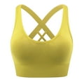 thumbnail image 4 of vigerkar Sports Bra for Women-High Impact Criss Cross Back, Full Support for Large Bust Yoga Bra (Yellow, M), 4 of 6