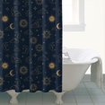 thumbnail image 4 of Dark Blue Sun Moon Cloud Star Pattern Shower Curtain 72"x72" ,Bathroom Decorative Shower Curtains Set with 12 Hooks,Modern Waterproof Washable Shower Curtain, 4 of 6