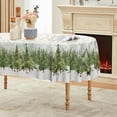 thumbnail image 1 of Christmas Tablecloth 60×84 Inch Oval, Golden Snow Trees Washable Table Cover for Party Picnic Dinner Decor, 1 of 5