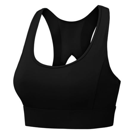 

EHTMSAK Sports Bras for Women High Support Large Bust Racerback High Impact Supportive Back Closure Sexy Bras Black S