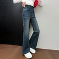 thumbnail image 7 of Kids Girls Jeans High Waist Wide Leg Baggy Pants Teen Clothing Cute Jeans, 7 of 7
