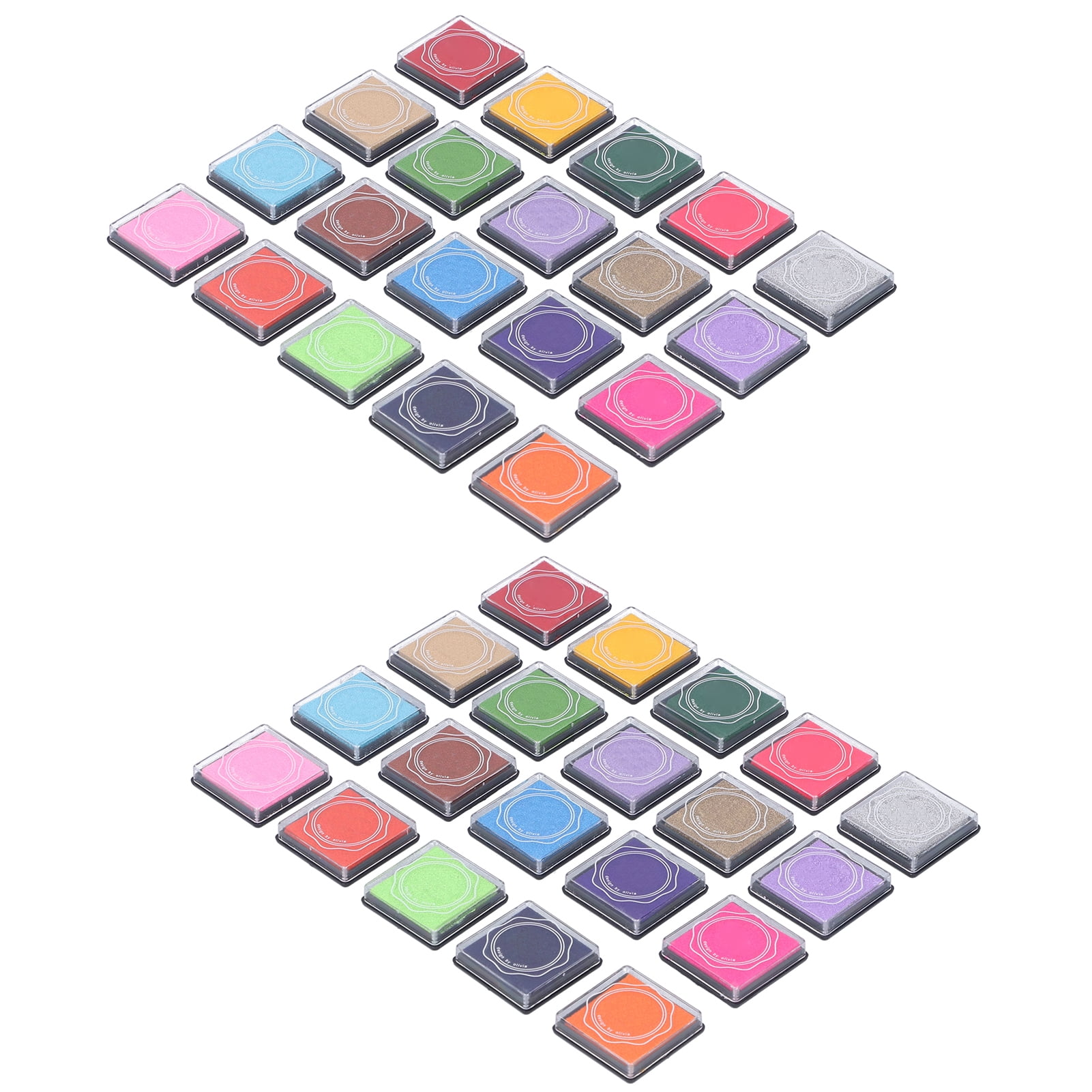 BOKYAN 2 Box Stamp Pad 40 Pcs 20 Colors Non-Toxic Washable Finger Ink Pads for Kids Arts Crafts HandMade DIY Card Making Scrapbooking Supplies (8.27 inches / 21 cm)