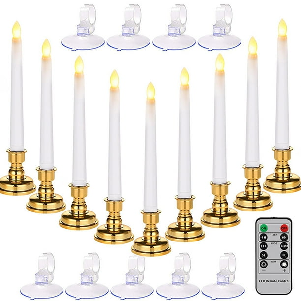 "Happyline" Window Candles with Remote Timers 9PCS Battery Operated