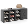 thumbnail image 1 of Costway Banc à Chaussures avec Coussin Rembourré 9 Cubes Rangement Réglable Gris, 1 of 10
