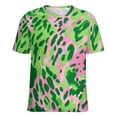 thumbnail image 5 of Leopard Print Pattern Women's Short Sleeve T-Shirt Crew Neck Casual Summer Trendy Loose Fit Tops, 5 of 6