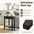 thumbnail image 5 of Canddidliike 2-Tier Wedge Narrow End Table with Storage Shelf and Solid Wood Legs-Espresso, Modern Nightstand, End Table for Bedroom Living Room, 5 of 6