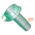 thumbnail image 1 of 6-32 x 1/4" Type F Grounding Thread Cutting Screws / Slotted / Hex Washer Head / Steel / Zinc Green (Quantity: 10,000 pcs), 1 of 1
