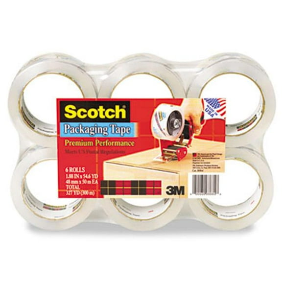 Scotch  3850 Heavy Duty Tape Refills- 1.88&amp;quot; x 54.6 yds- 3&amp;quot; Core- Clear- 6/Pack