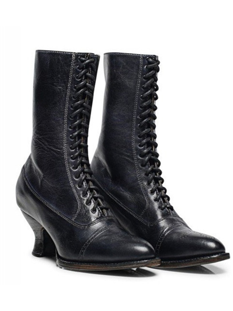 low heel victorian boots