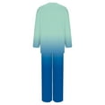 thumbnail image 4 of Tops for Women Women's 2 Piece Outfits Sweater Set Knit Pullover Tops High Waisted Pants Sweatsuits Lounge Set Ndbuld Blue 5XL, 4 of 5