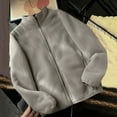 thumbnail image 3 of Scyoekwg Winter Jackets for Women Zipper Lapel Fleece Jackets Poacket Coats Long Sleeve Casual Loose Solid Color Fashion Outerwear (Khaki,XXXL), 3 of 7