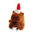 thumbnail image 3 of Llavero de peluche de carpincho navideño, adorno decorativo para mochila, carpincho relleno bufanda verde sin anillos, 3 of 9