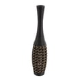 thumbnail image 4 of Decmode - Large Black and Brown Rattan Floor Vase with Basket Weave Texture, 9? x 40?, 4 of 5