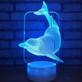 thumbnail image 4 of Dolphin 3D LED Optical Illusion Night Light,7 Color Change Touch Switch USB Powered Bedroom Decor Desk Lamp, 4 of 8