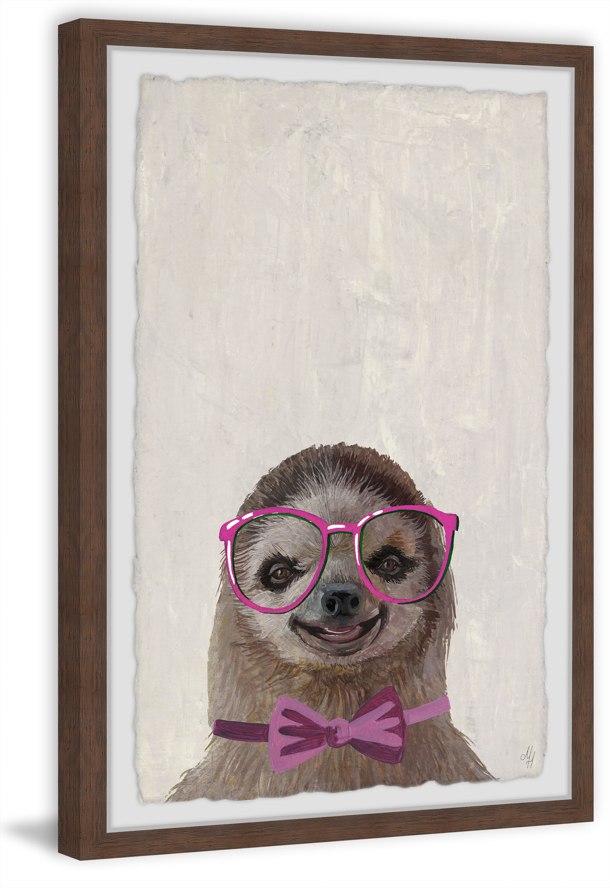 Marmont Hill Sloth with a Bow III Framed Wall Art