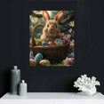 thumbnail image 5 of Nawypu Easter Bunny Holding A Basket of Easter Eggs Canvas Wall Art Easter Eggs Poster Modern Decorative Painting Picture for Living Room Bedroom Decor, 5 of 5