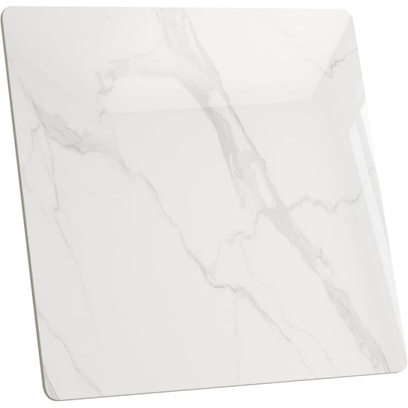 Square Table Top, 15.7” White Sintered Stone Tabletop, DIY Replacement & Cover Marble Desktop, Scratch & Wear Resistant, Suitable for Indoor & Outdoor