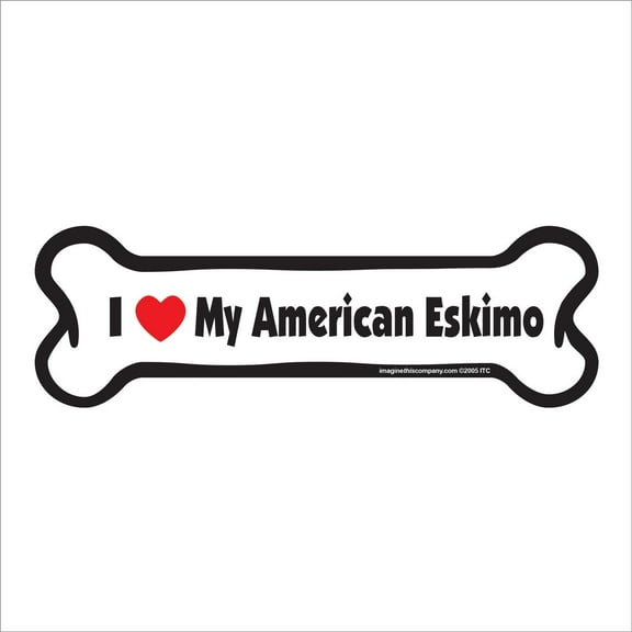 I Love My American Eskimo Bone Magnet